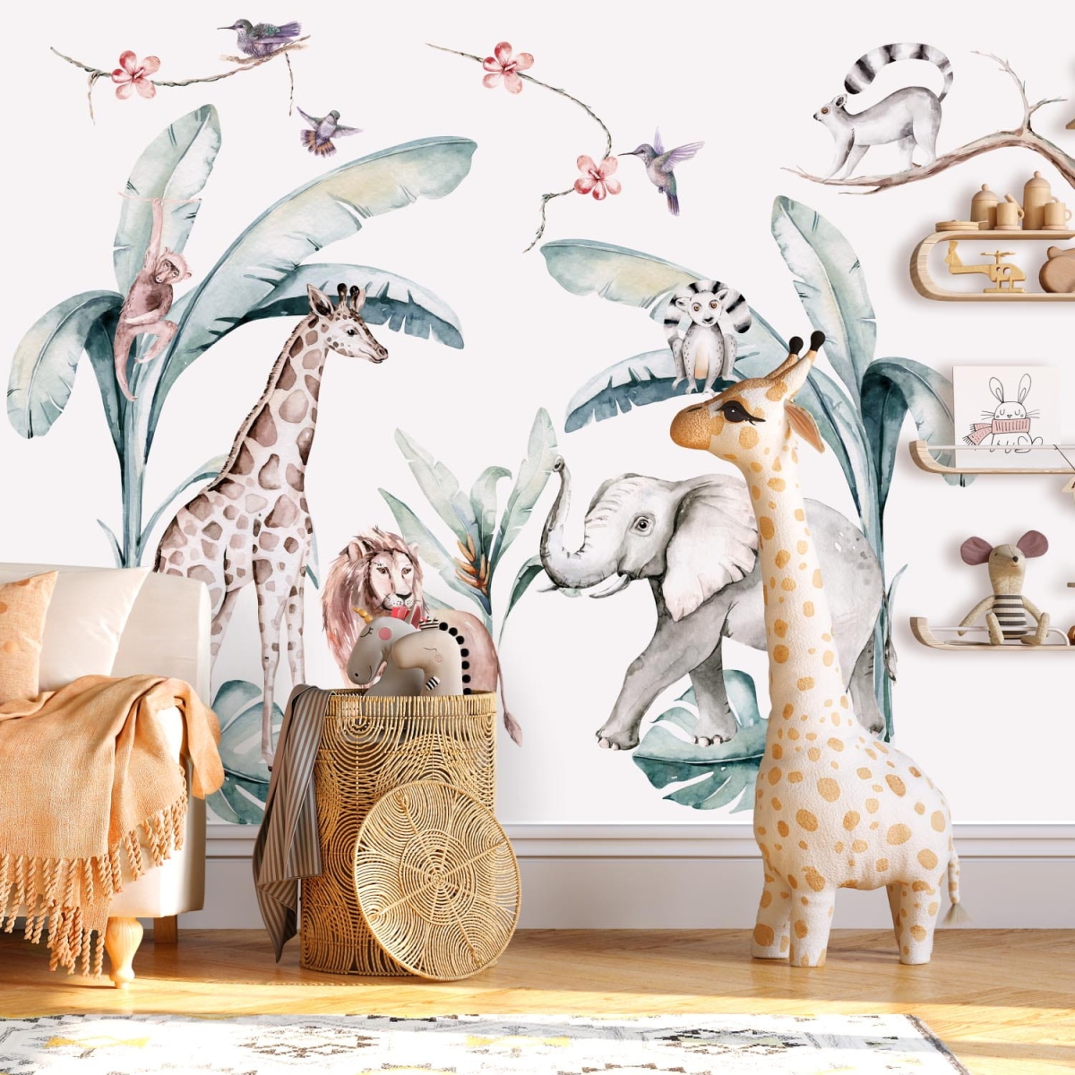 Naklejka zwierzęta, rośliny sawanna.jpg