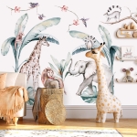 Naklejka zwierzęta, rośliny sawanna.jpg