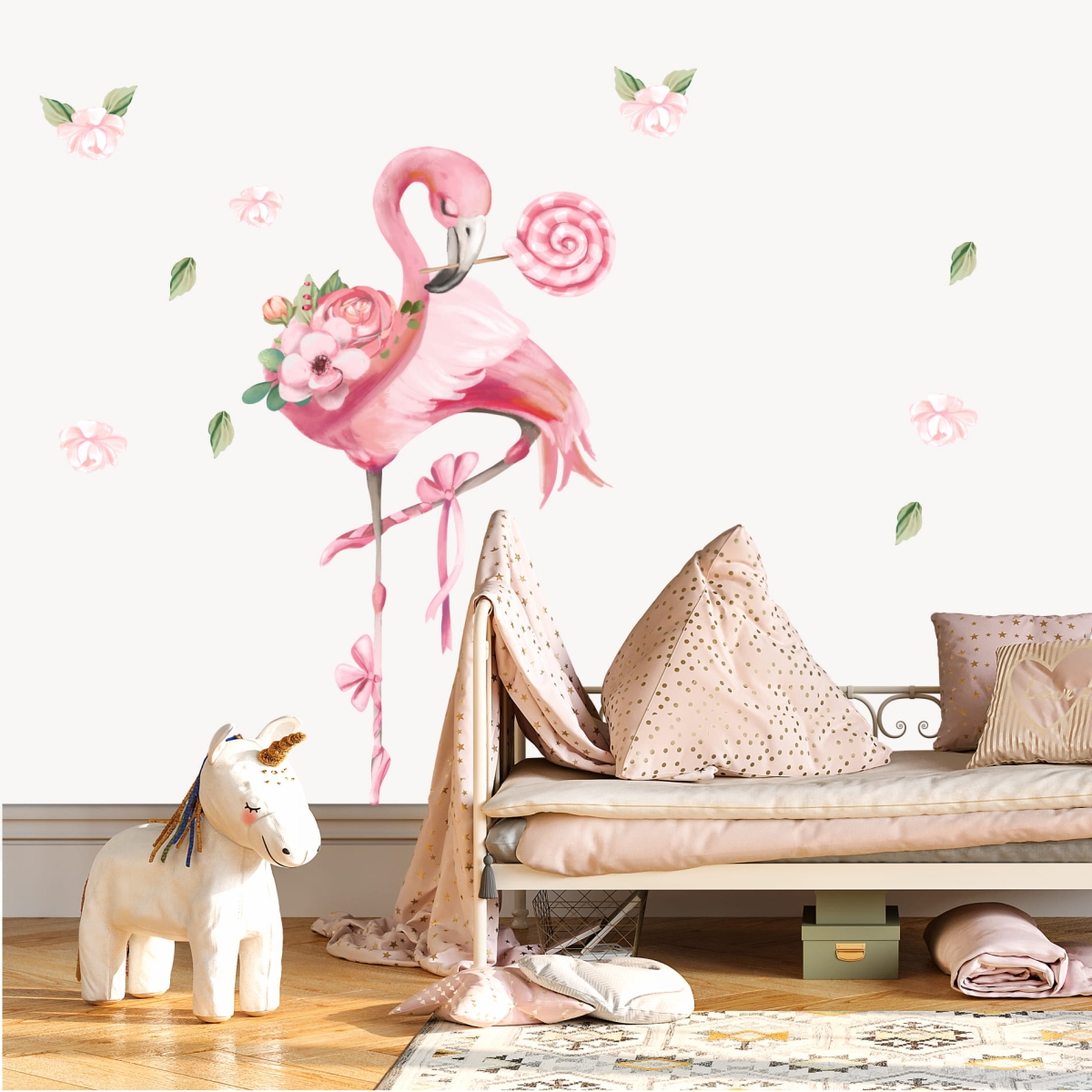 Flaming z lizakiem naklejka na ścianę.jpg