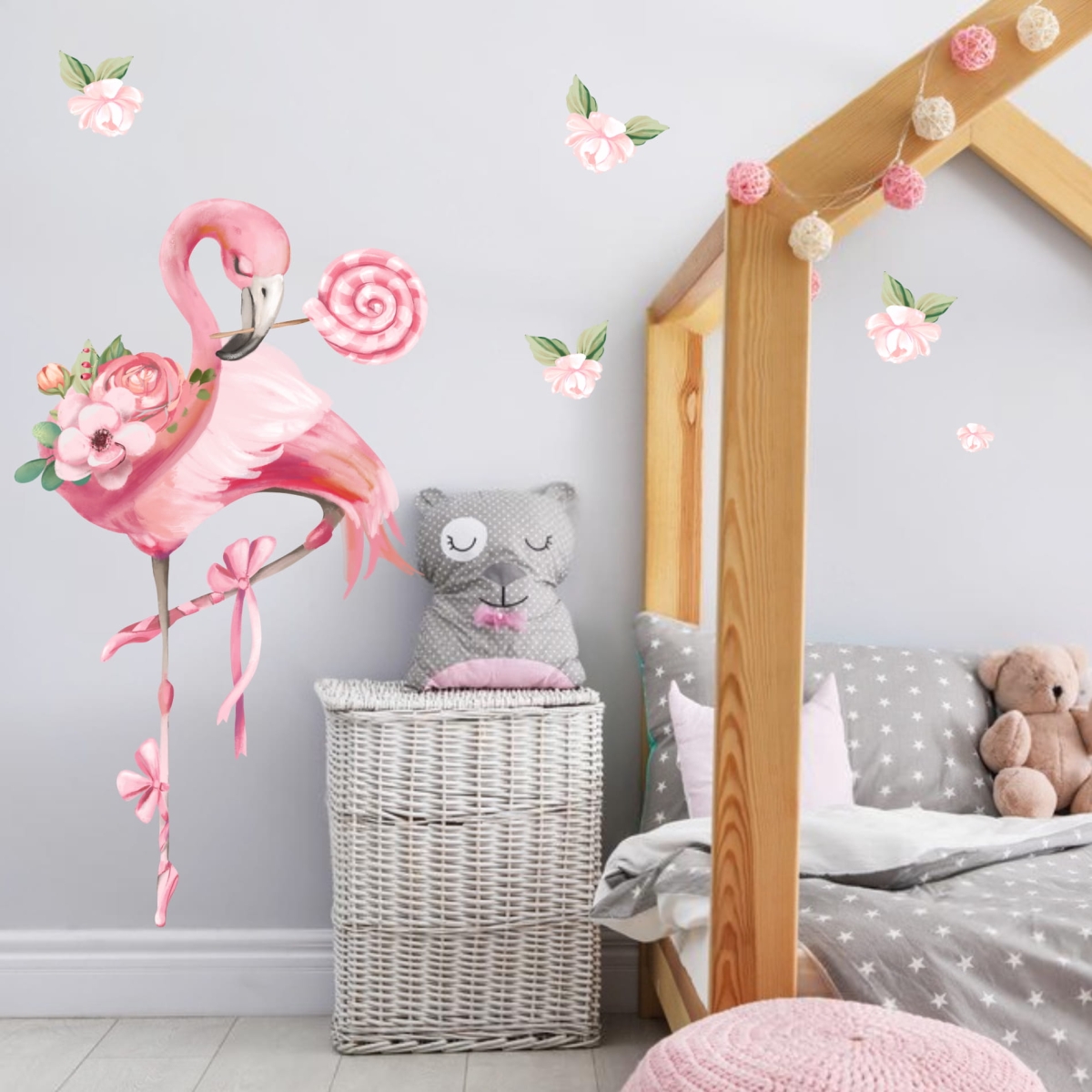 Naklejka Flaming z lizakiem kwiatki.jpg