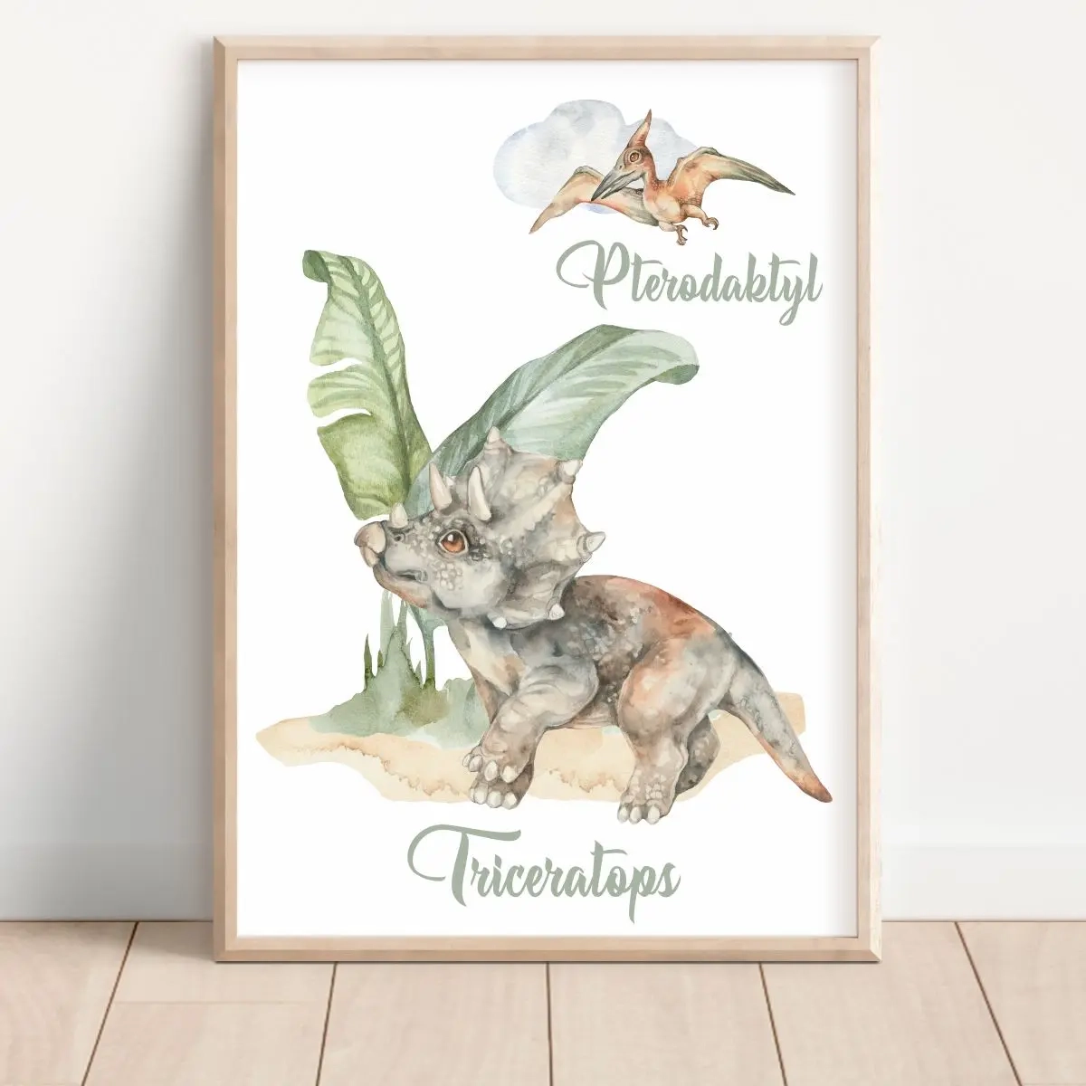 dekoracja ścienna z dinozaurem Triceratops