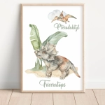 dekoracja ścienna z dinozaurem Triceratops