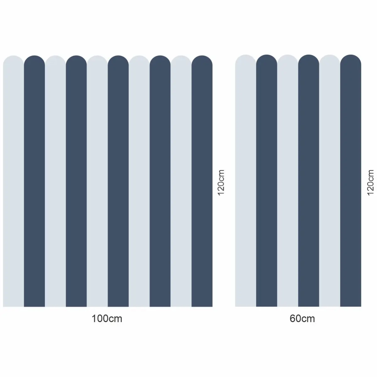 Wymiary naklejki lamperii błękitno-granatowej