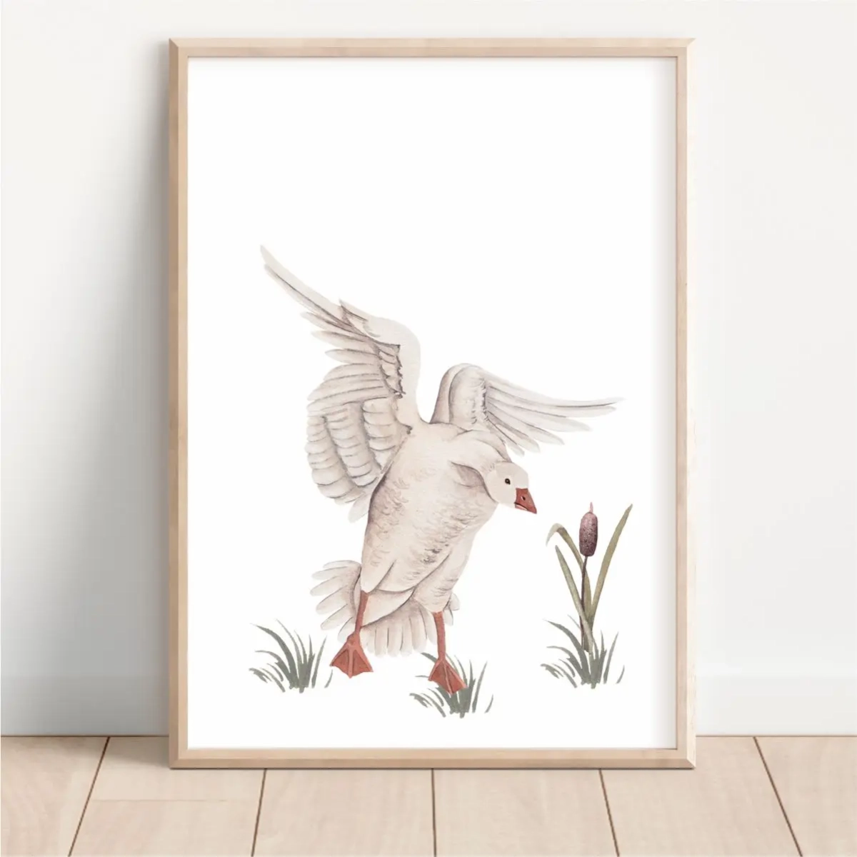 Pastelowy plakat z gąską – dekoracja na ścianę | Mała Pracownia