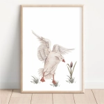 Pastelowy plakat z gąską – dekoracja na ścianę | Mała Pracownia