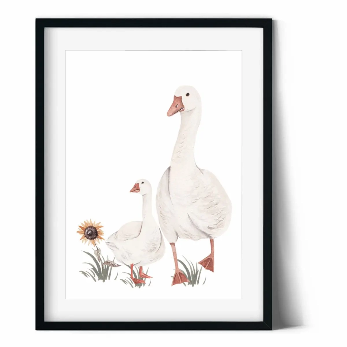 Plakat dziecięcy gąska z maluszkiem | Mała Pracownia