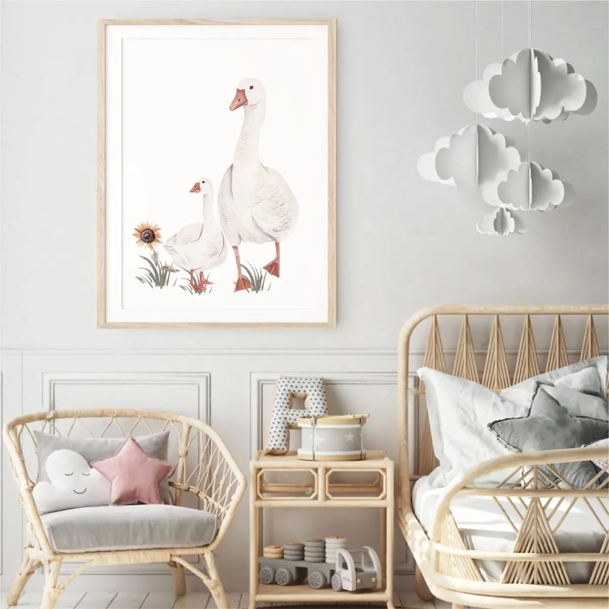 Plakat do pokoju dziecka  gąską z maluszkiem | Mała Pracownia