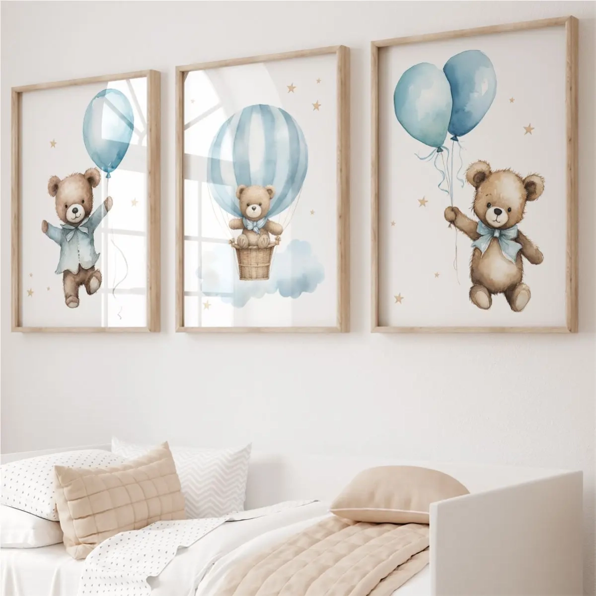 Plakat dziecięcy z misiem – pastelowa ilustracja | Mała Pracownia