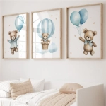 Plakat dziecięcy z misiem – pastelowa ilustracja | Mała Pracownia