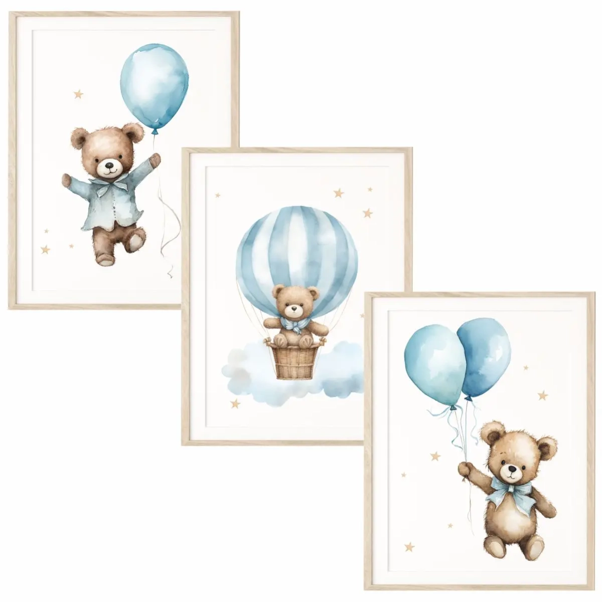 Zestaw plakatów z misiami do pokoju dziecka | Mała Pracownia