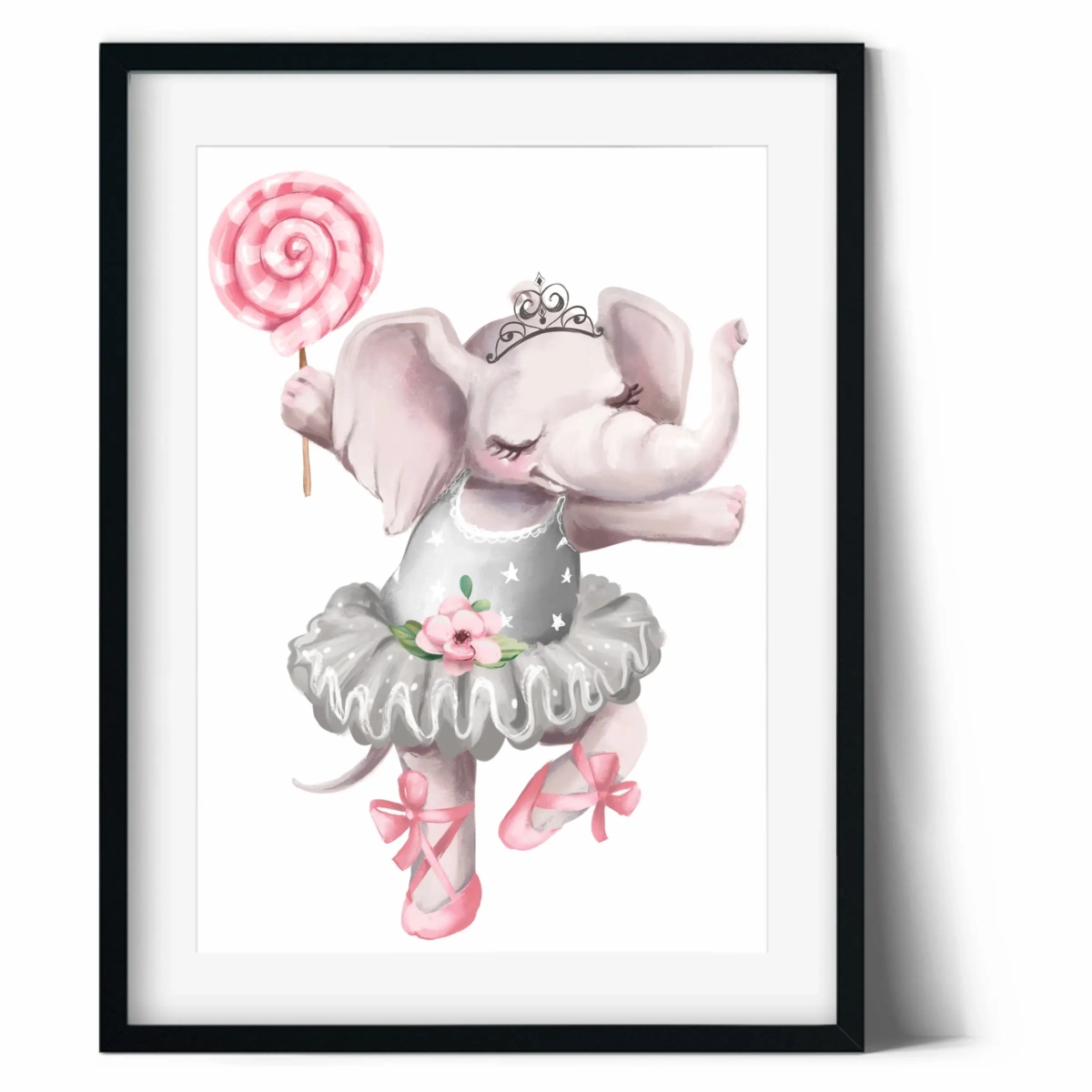 Aranżacja wnętrza z plakatem słonik baletnica