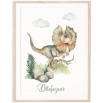 Plakat dinozaur Dilofozaur na ścianę dla chłopca