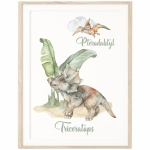 plakat z dinozaurem Triceratops do pokoju dziecka