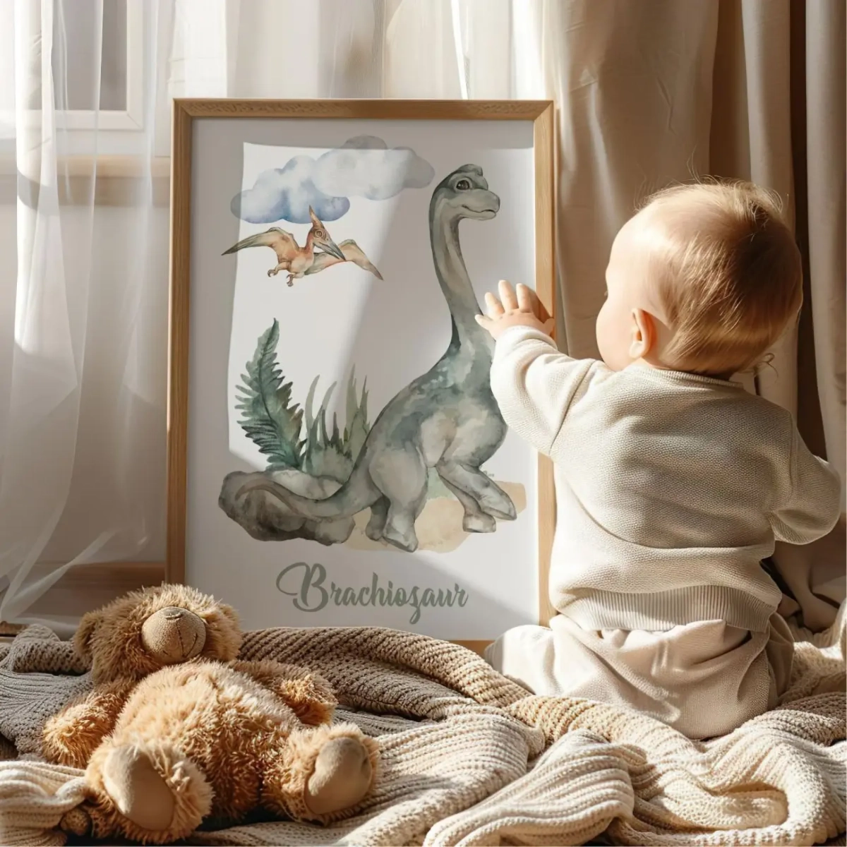 Plakat dinozaur Brachiozaur dla dzieci