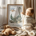 Plakat dinozaur Brachiozaur dla dzieci