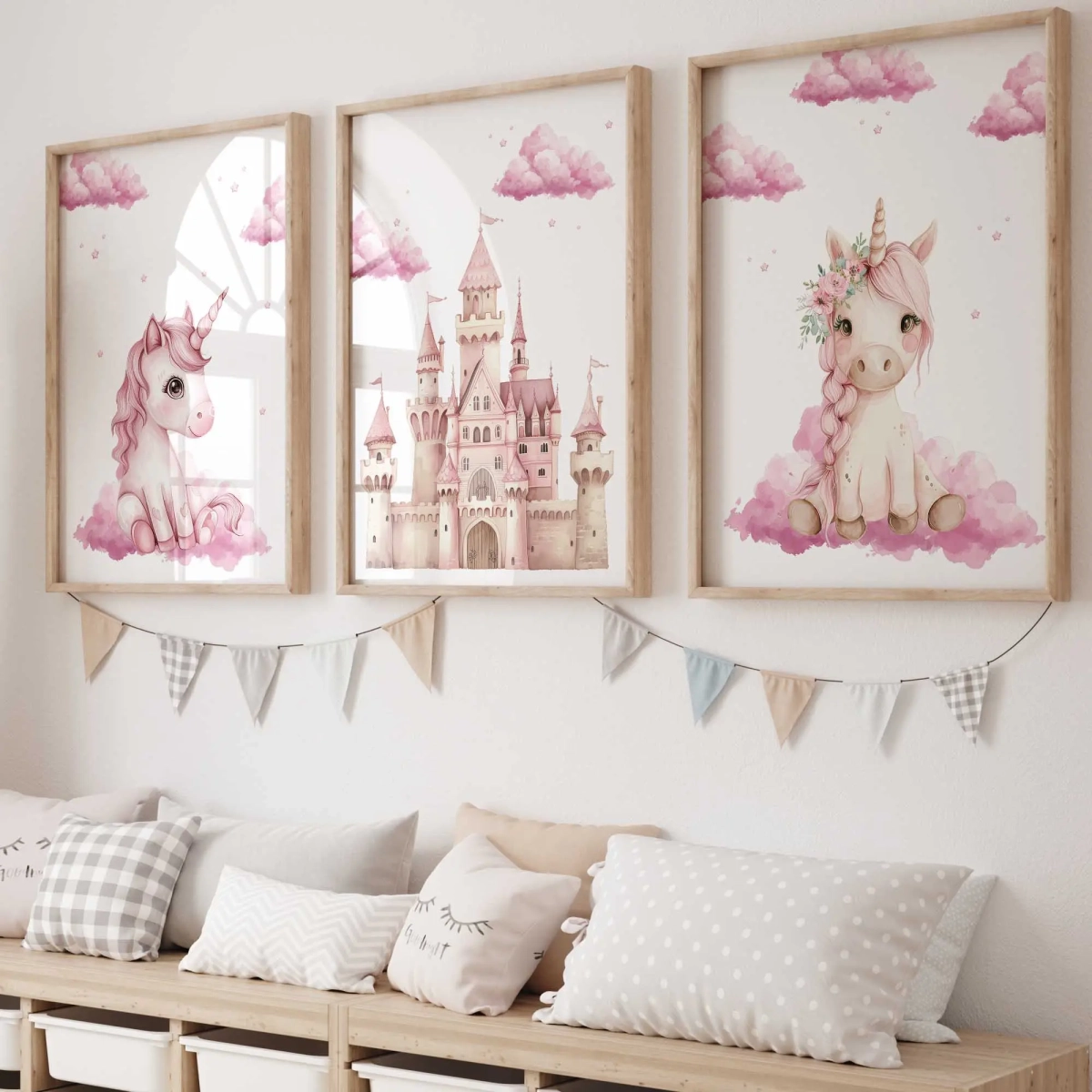Plakat jednorożec różowy do pokoju dziewczynki