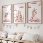 Plakat jednorożec różowy do pokoju dziewczynki