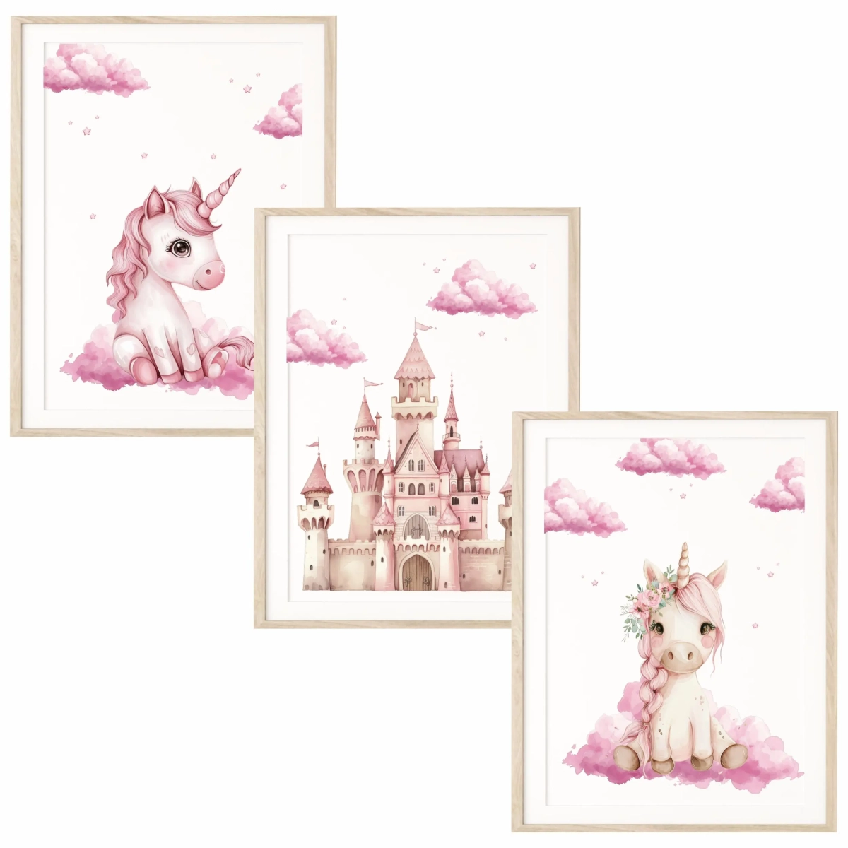 Tryptyk Magical Unicorn z zamkiem dla dziecka