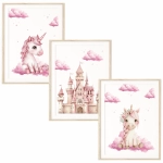 Tryptyk Magical Unicorn z zamkiem dla dziecka