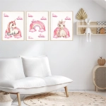 Tryptyk z jednorożcem  – plakaty do pokoju dziewczynki