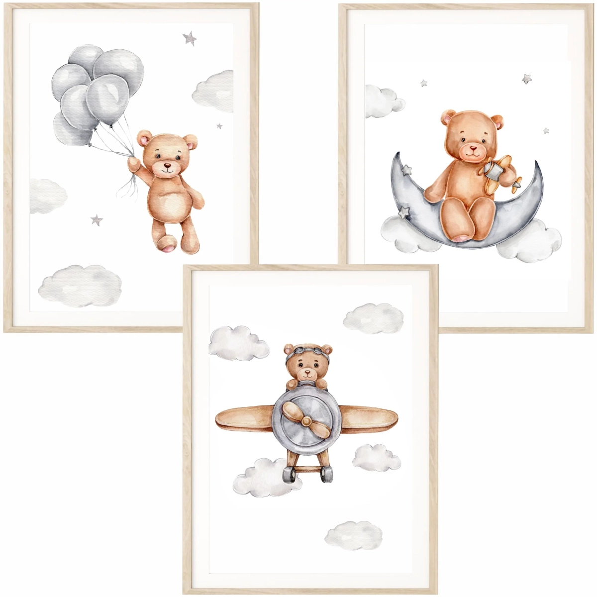 plakat miś na księżycu do pokoju dziecka