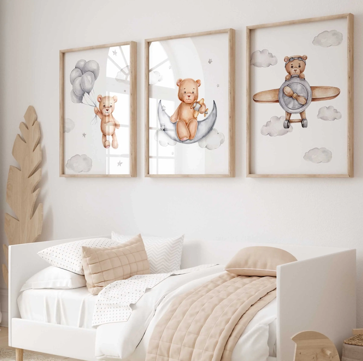 plakat miś w samolocie dla chłopca