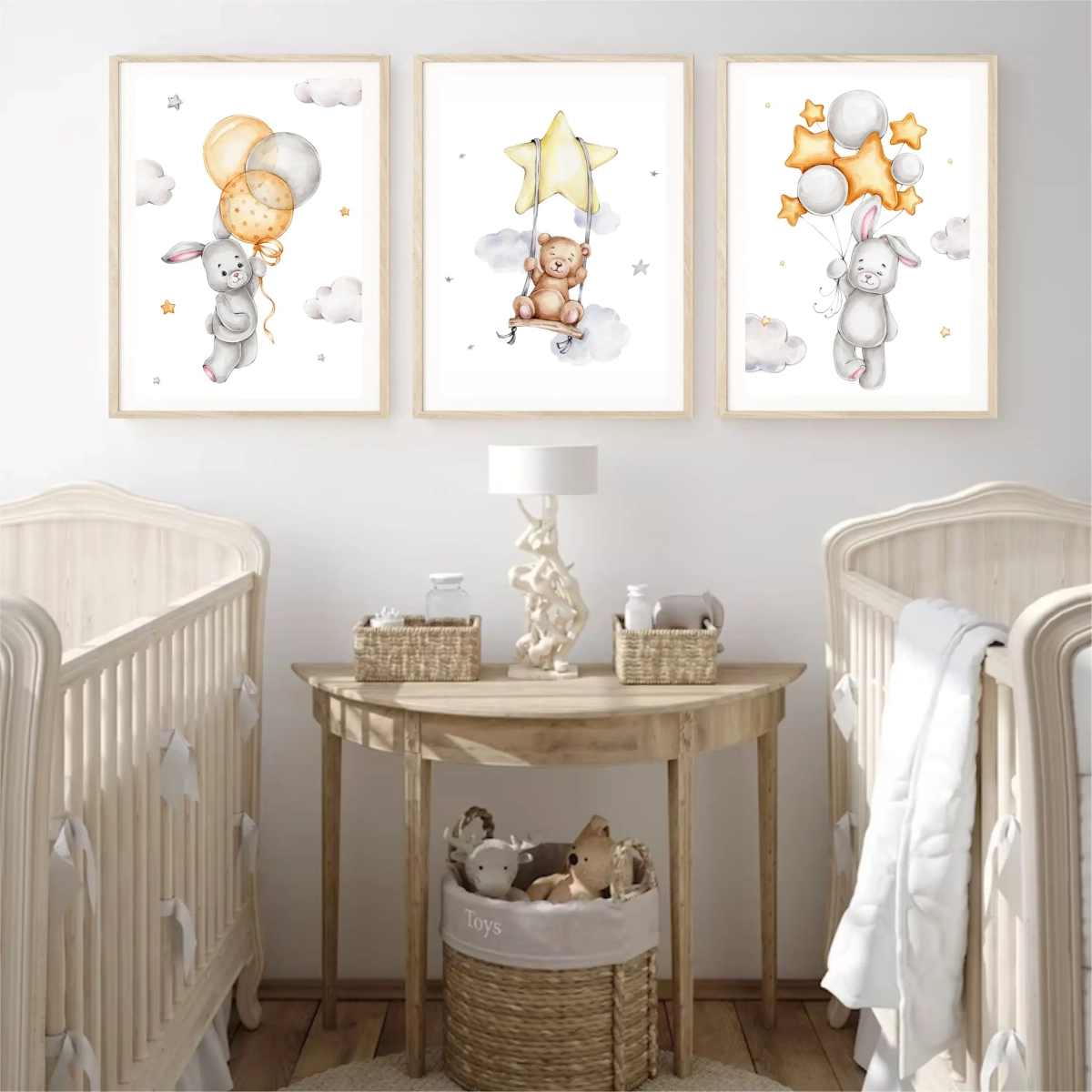 plakat miś z balonem do pokoju dziecka