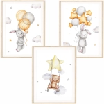 plakat zajączek z gwiazdkami dla dzieci