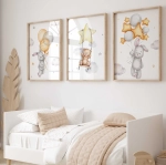 tryptyk z misiem i zajączkiem na ścianę