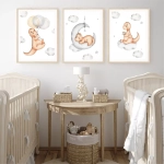 plakat dinozaur z balonami dla dzieci