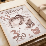 Plakat retro – miś obejmujący chmurkę w pokoju dziecka