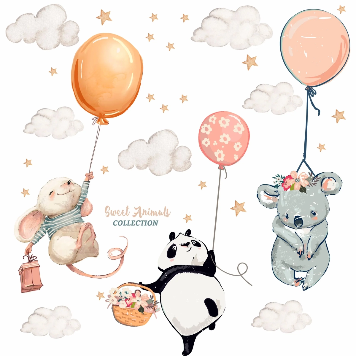 latające zwierzątka w chmurach