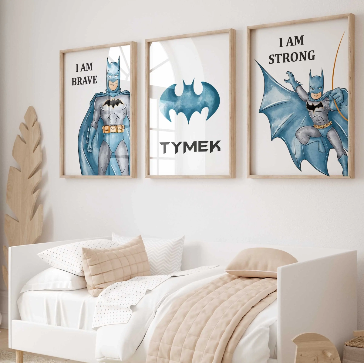 Plakat z Batmanem i imieniem dziecka – zestaw 3 sztuki