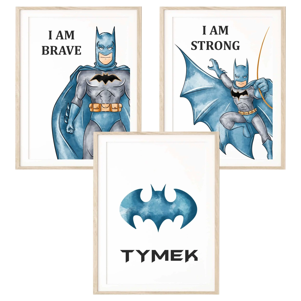 Personalizowany plakat z Batmanem – tryptyk