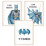 Personalizowany plakat z Batmanem – tryptyk