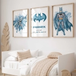 Plakat Batman z metryczką dla chłopca – zestaw 3 szt.
