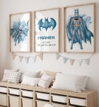 Personalizowany tryptyk z superbohaterem i danymi urodzenia