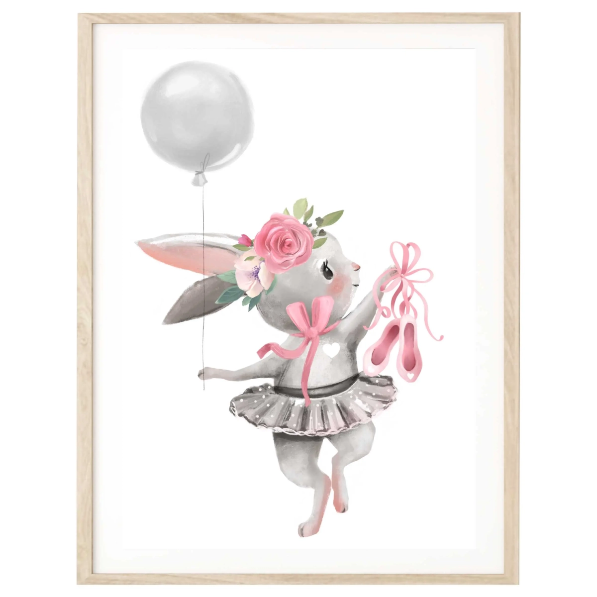 Króliczek baletnica z balonikiem – plakat dla dziewczynki