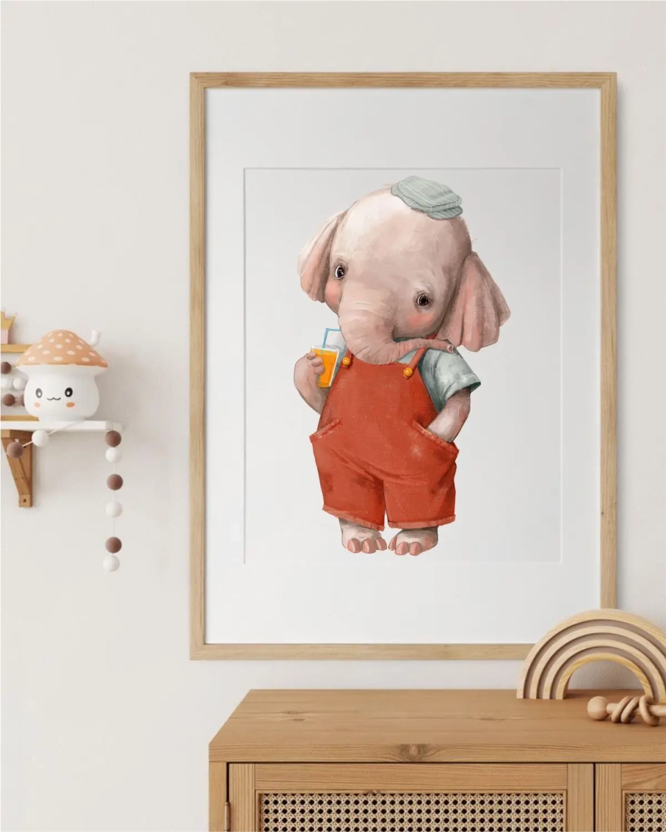 dekoracja ścienna z kolekcji Pastelowe Zwierzęta – słoń