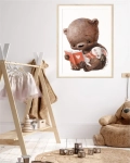 plakat miś czyta króliczkowi pokój dziecka