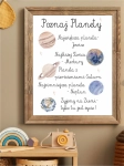 Plakat z faktami o planetach – Jowisz, Merkury, Neptun