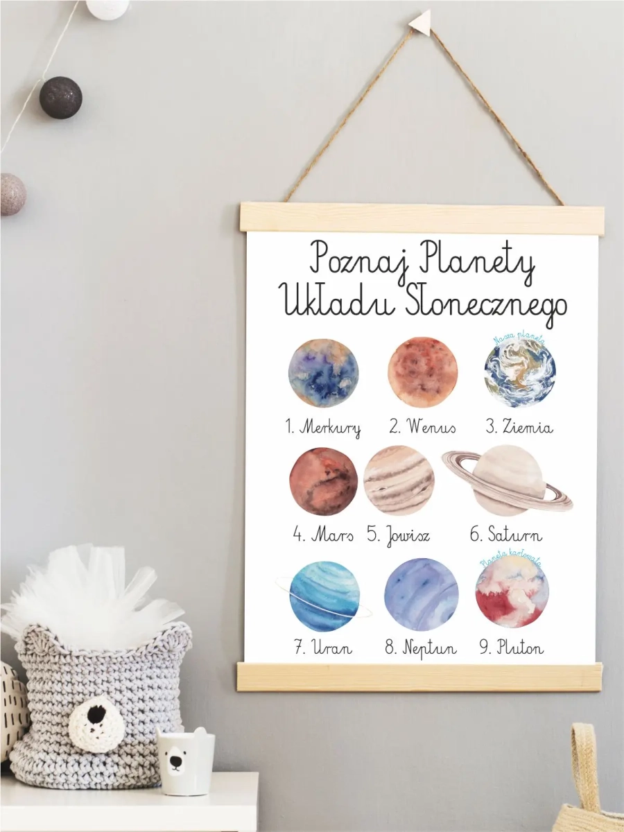 Numerowane planety – edukacyjny plakat do przedszkola