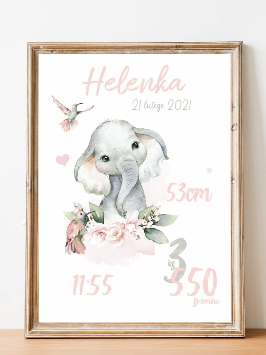 Metryczka - Słonik kolekcja kwiatowa.jpg