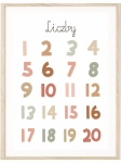 plakat liczby montessori boho wzór 2