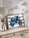 motocross granatowy plakat do pokoju chłopca na ścianę