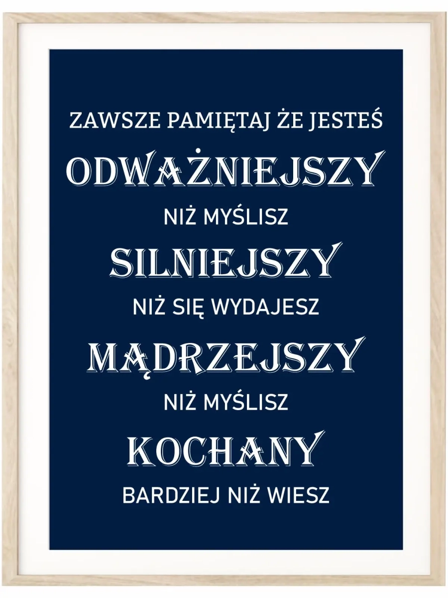 plakat motywacyjny zawsze pamiętaj dla dziecka