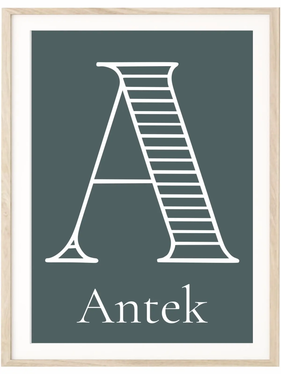 plakat z literą i imieniem dziecka do pokoju – wzór 2
