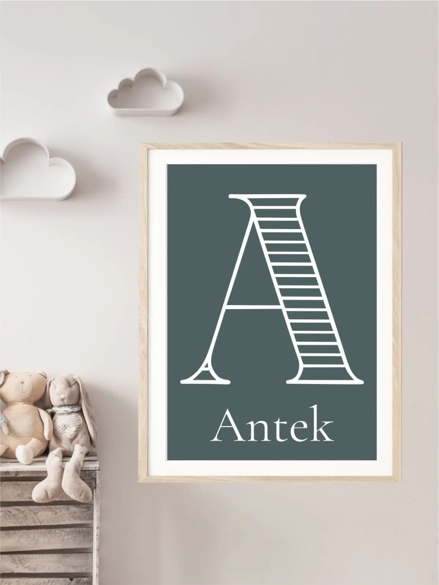 dekoracja do pokoju dziecięcego z imieniem i literką – wzór 2