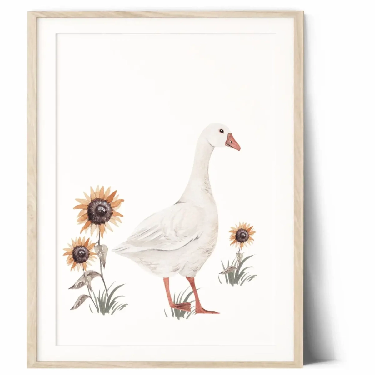 Plakat gąska ze słonecznikami do pokoju dziecka