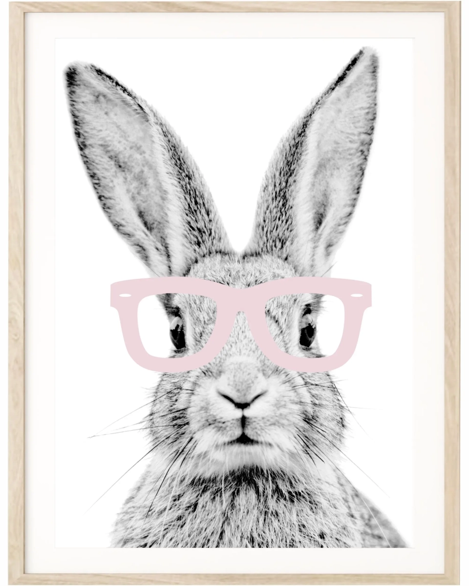 Królik w różowych okularach – plakat dla dzieci Mała Pracownia